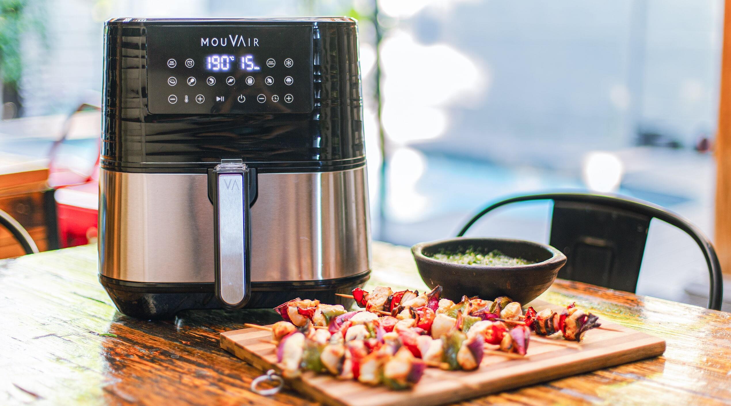 Brochetas de pollo en freidora de aire - Mouvair