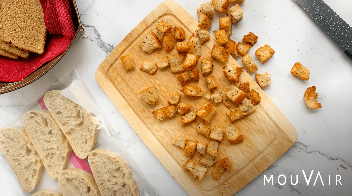 Crutones en freidora de aire