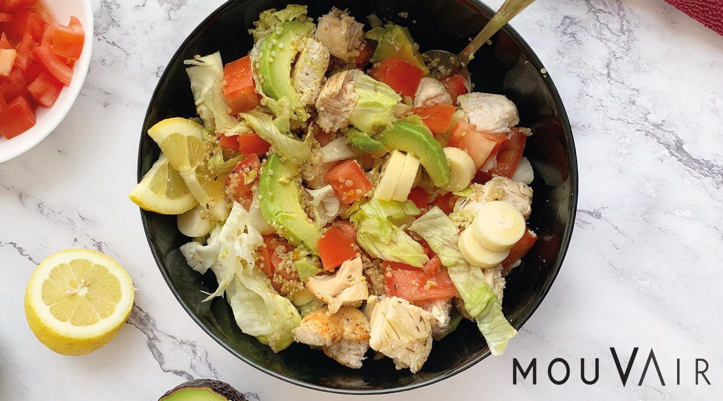 Receta de bowl de pollo con quinoa en freidora de aire - Mouvair
