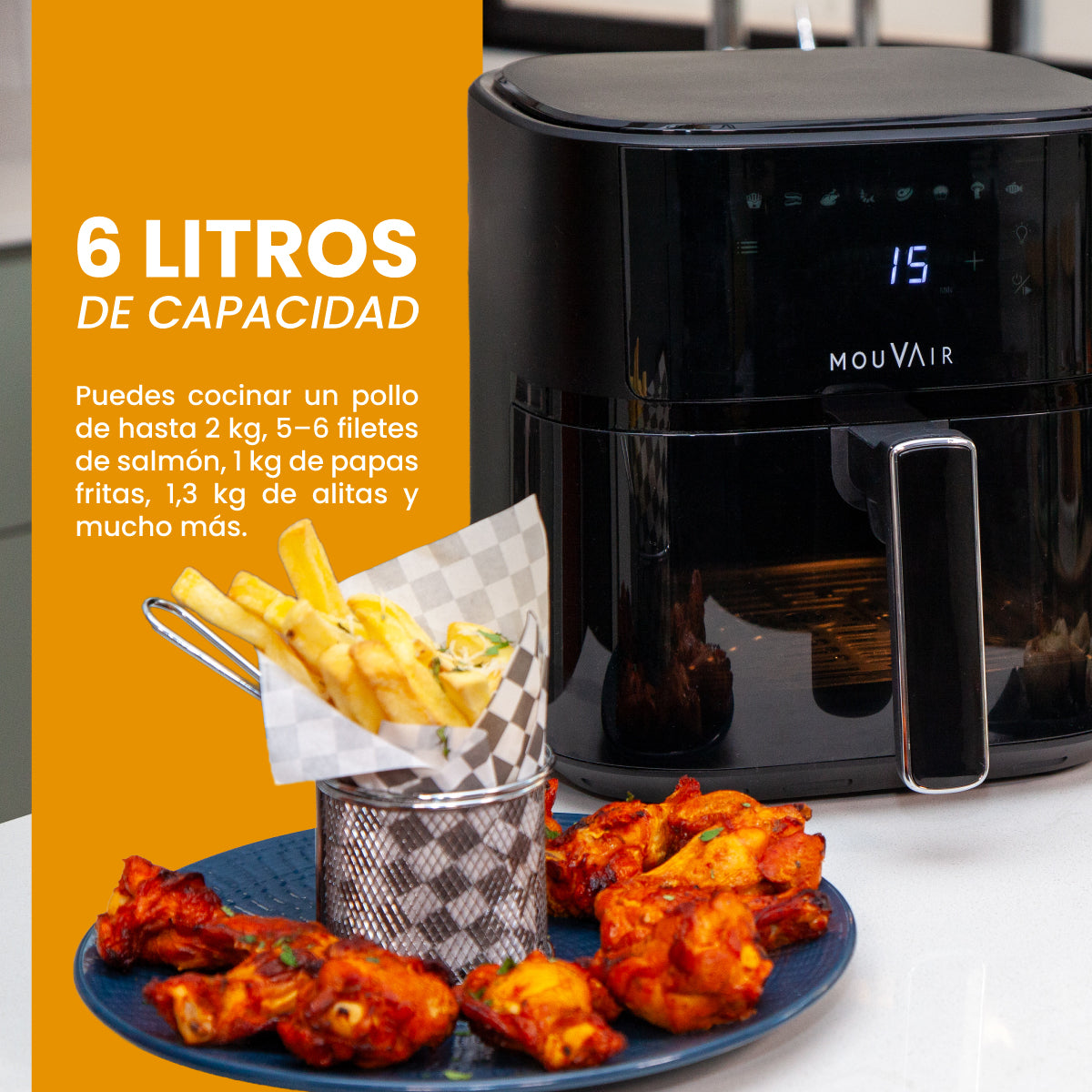 Freidora de Aire 6 L Mouvair Clear Fry