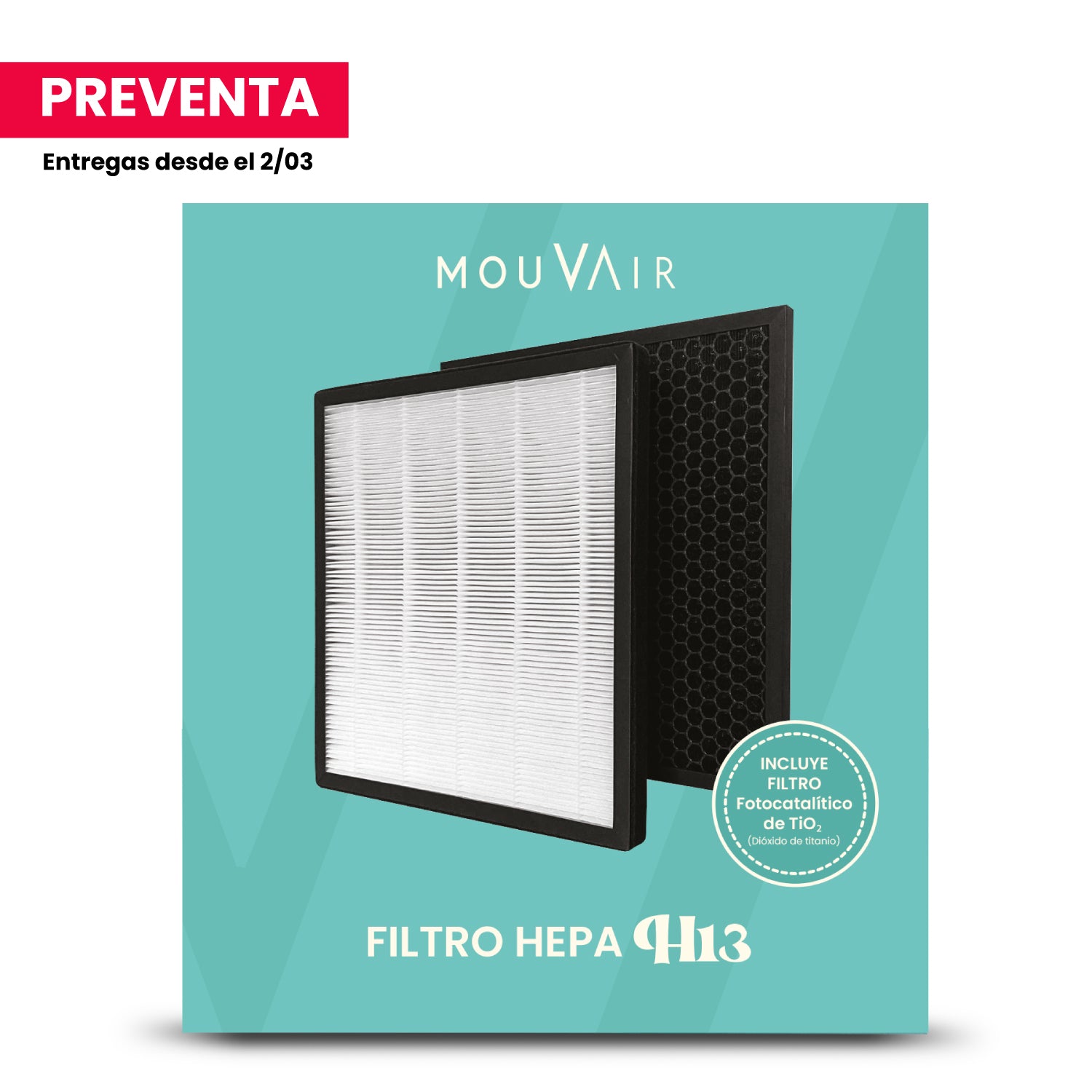Preventa Filtros de Reemplazo Mouvair Zen HEPA H13 (Grado médico)