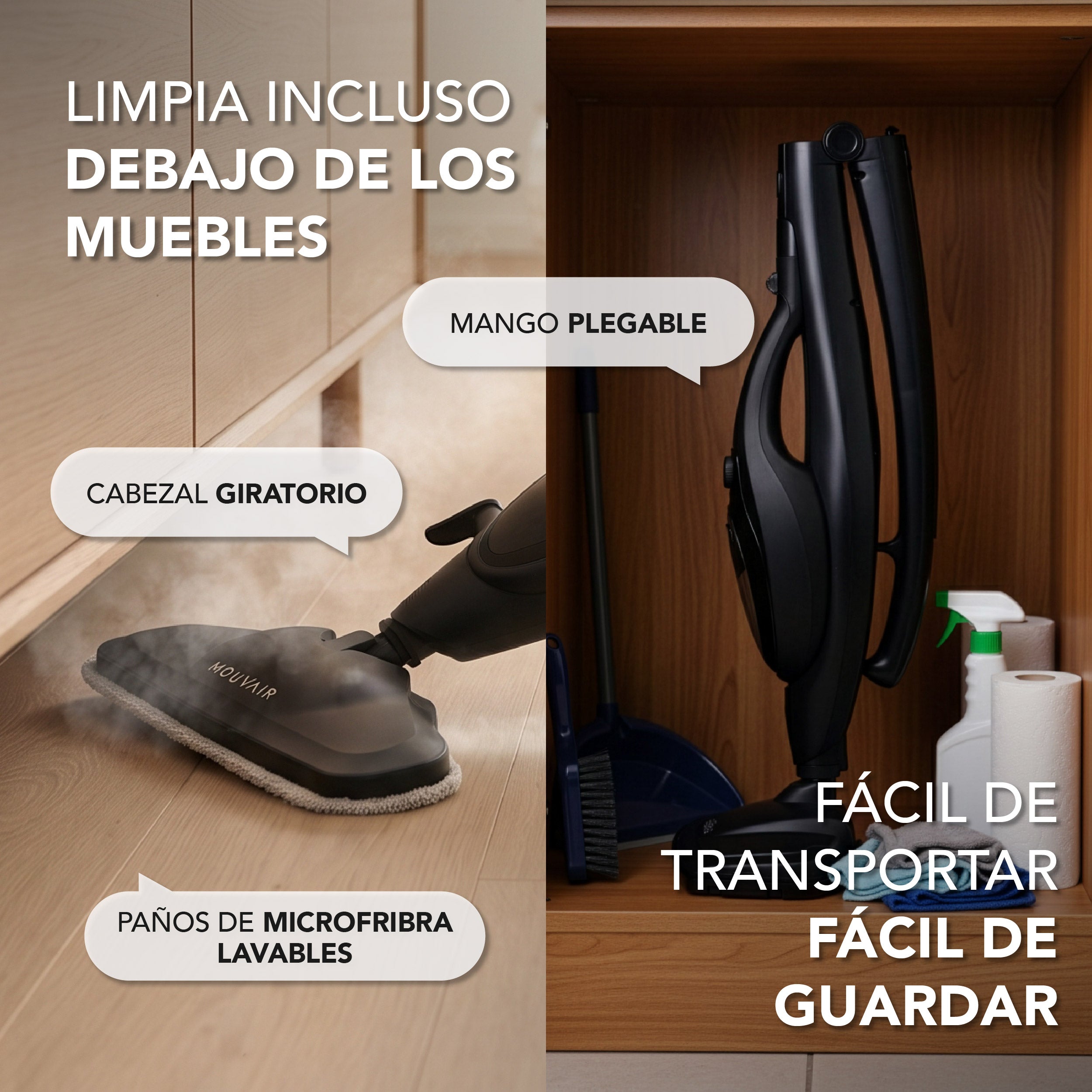 Mopa a vapor 8 en 1 Mouvair Steam
