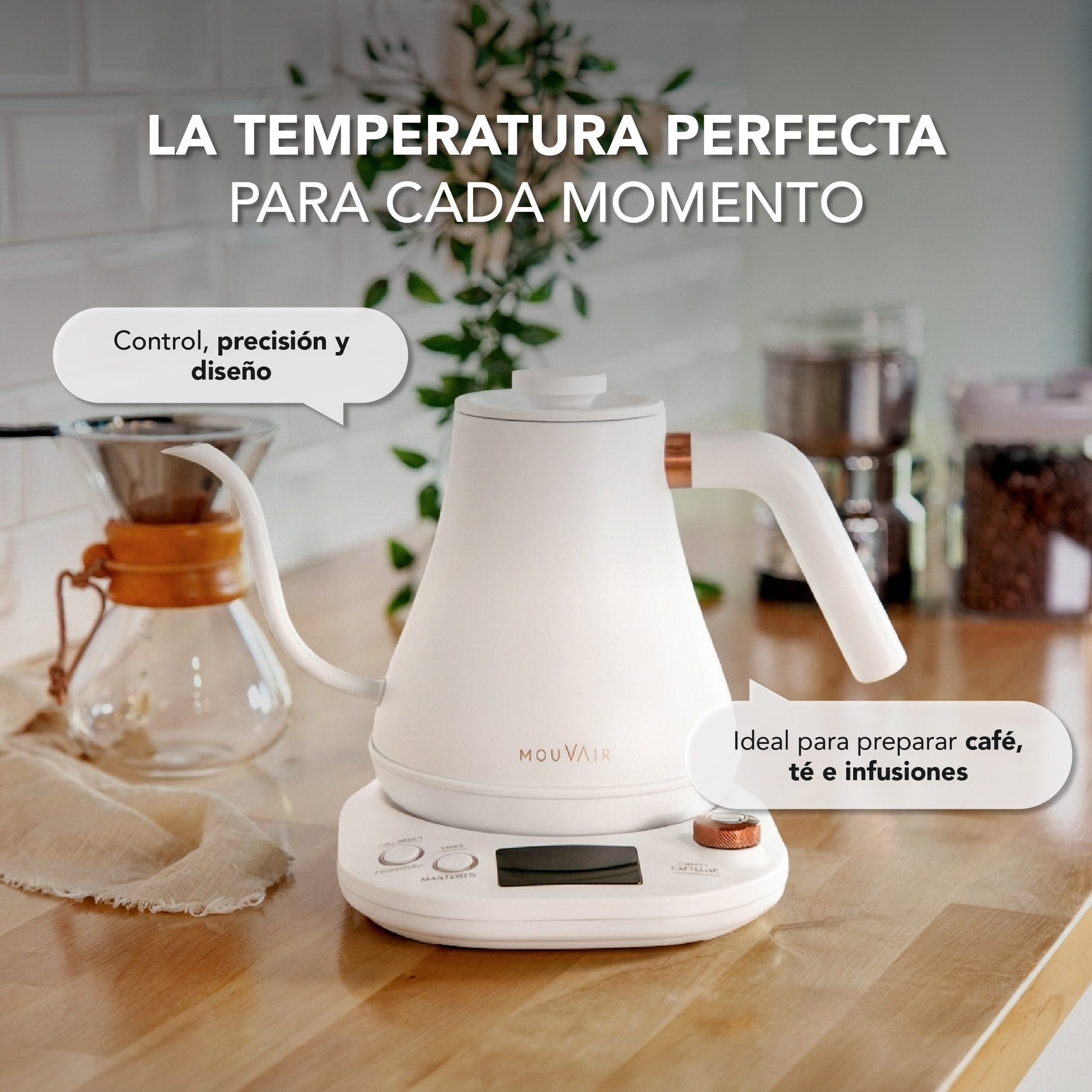 Hervidor Eléctrico Inteligente Cuello Cisne Mouvair Swan