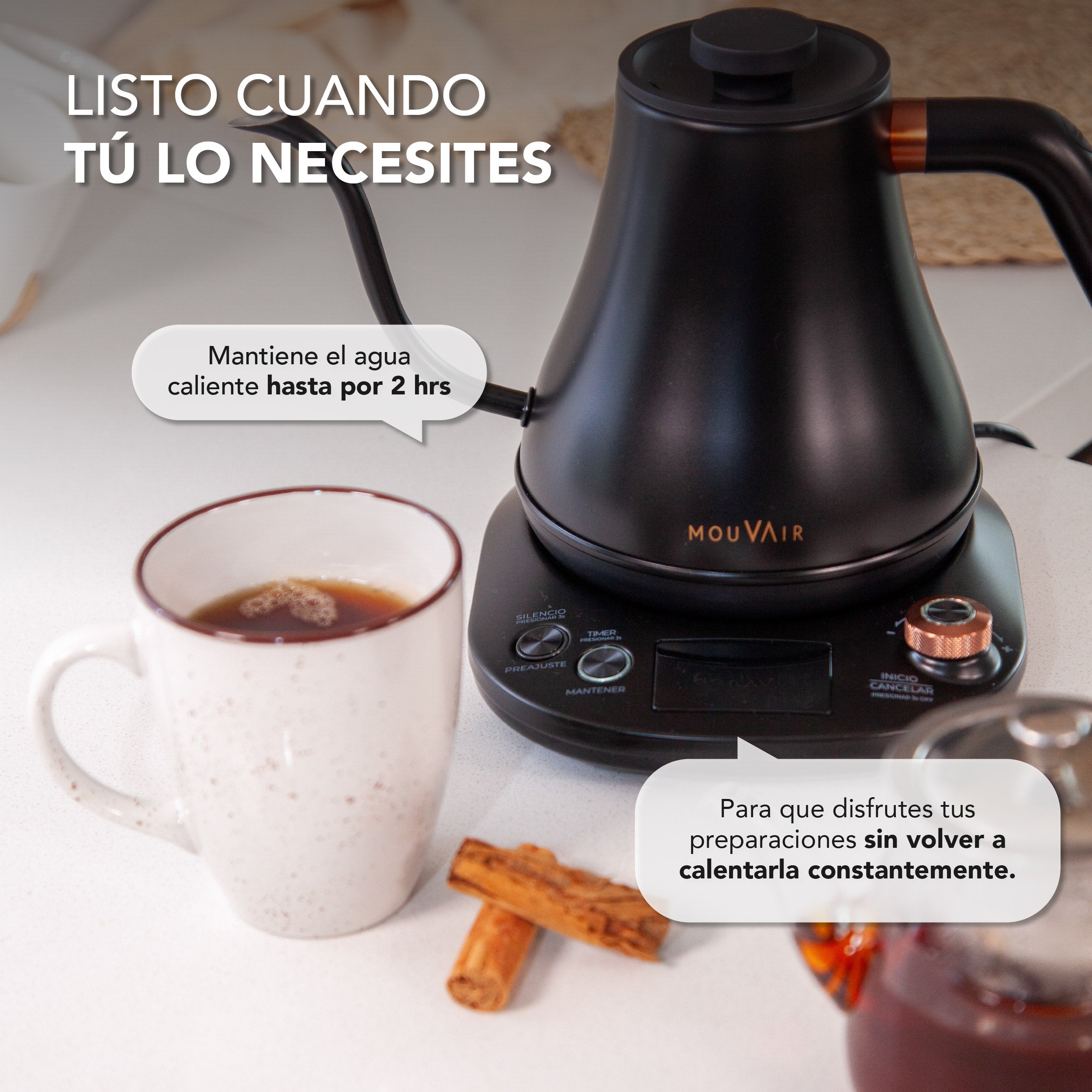 Hervidor Eléctrico Inteligente Cuello Cisne Mouvair Swan