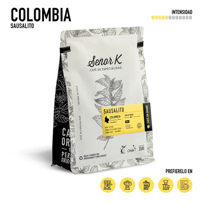 Café de especialidad de Colombia | Finca Sausalito Bolsa 250 gramos