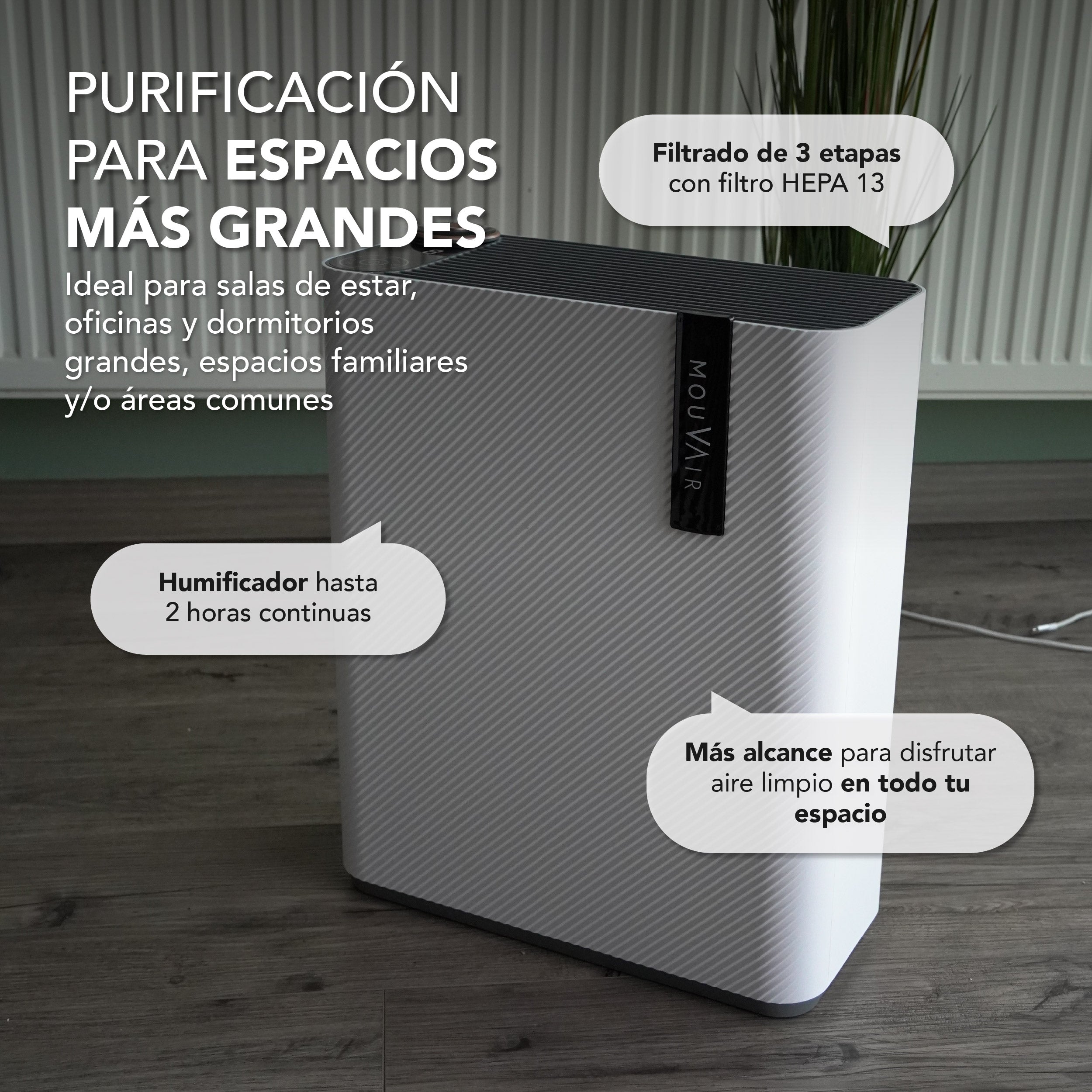 Purificador de aire Mouvair Calm + Filtro HEPA H13