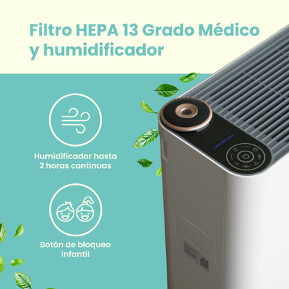 Purificador de Aire Inteligente con APP Mouvair Calm HEPA H13 con humidificador