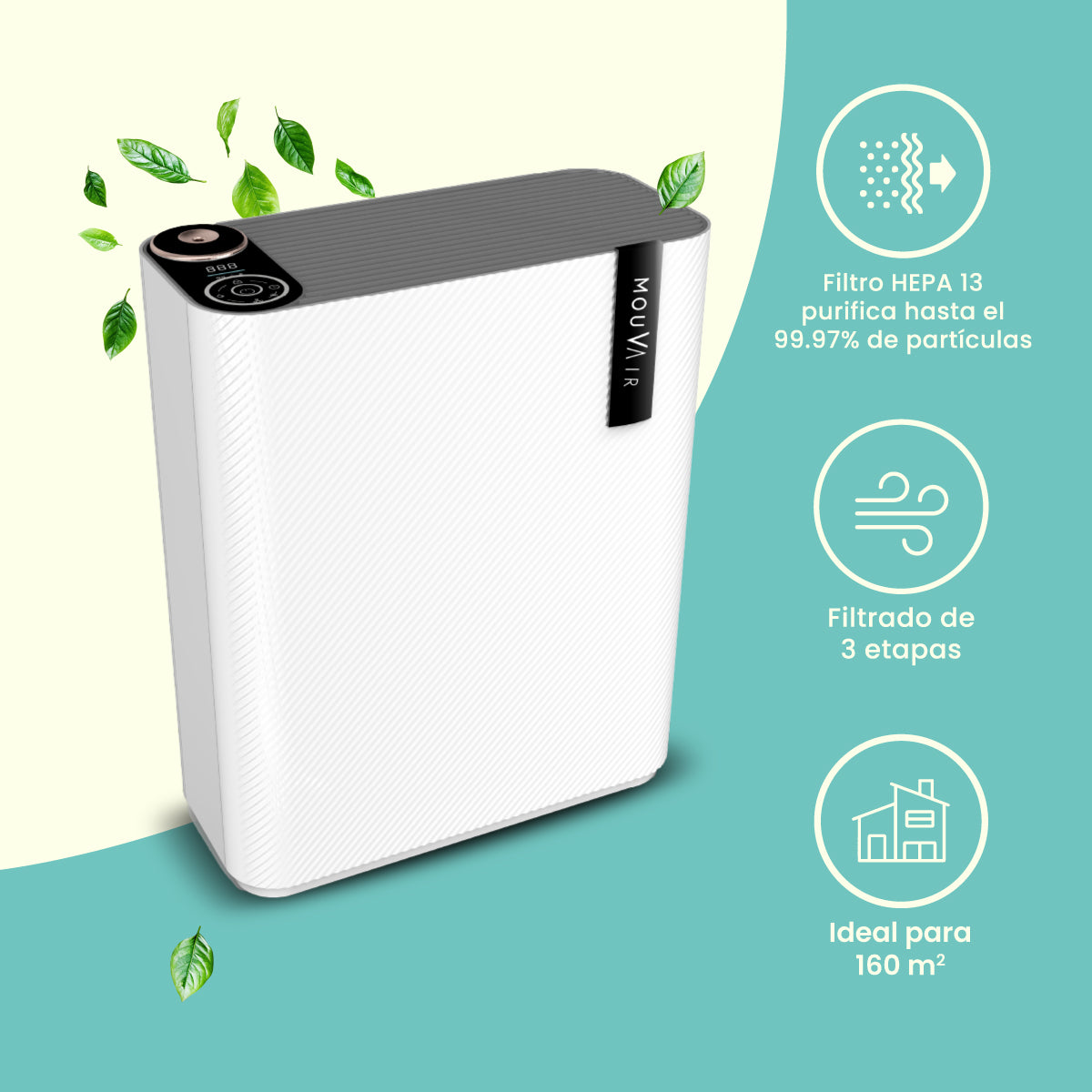 Purificador de Aire Inteligente con APP Mouvair Calm HEPA H13 con humidificador