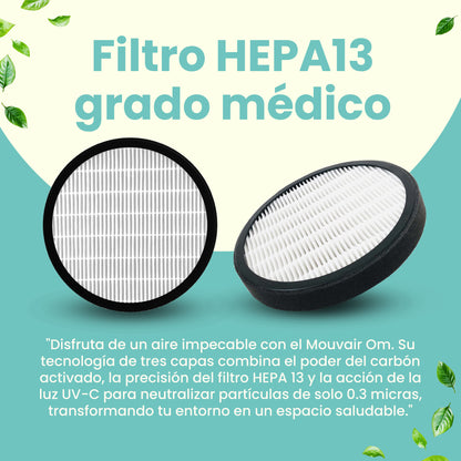 Purificador de Aire Mouvair Om + Filtro HEPA H13