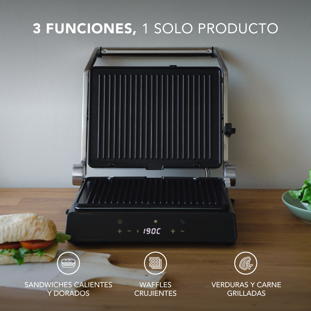 Preventa Plancha Eléctrica Iron Chef 3 en 1: Waflera, Sandwichera y Grill