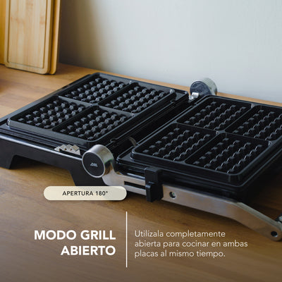 Plancha Eléctrica Iron Chef 3 en 1: Waflera, Sandwichera y Grill