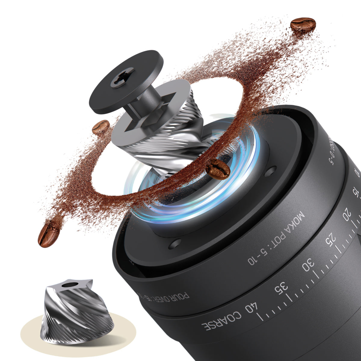 Molinillo de Café Eléctrico Ajustable con Muelas de Acero Versión Pro