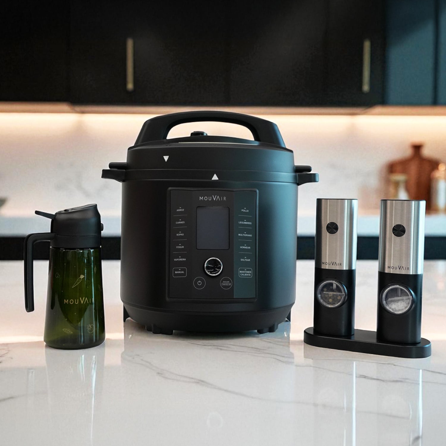 Pack Olla Multifunción + Rociador de Aceite + Molinillo Eléctrico de Sal y Pimienta
