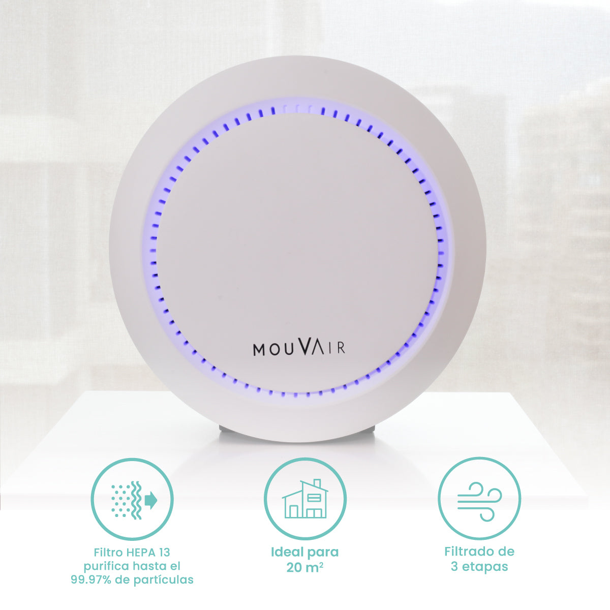 Purificador de Aire Mouvair Om + Filtro HEPA H13