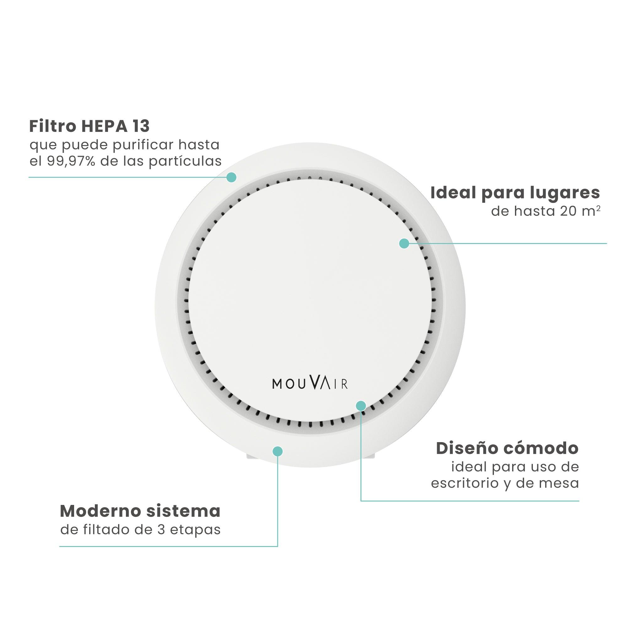 Purificador de Aire Mouvair Om + Filtro HEPA H13 - Mouvair