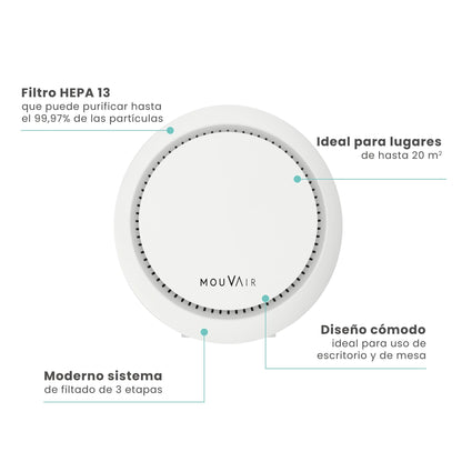 Purificador de Aire Mouvair Om + Filtro HEPA H13 - Mouvair