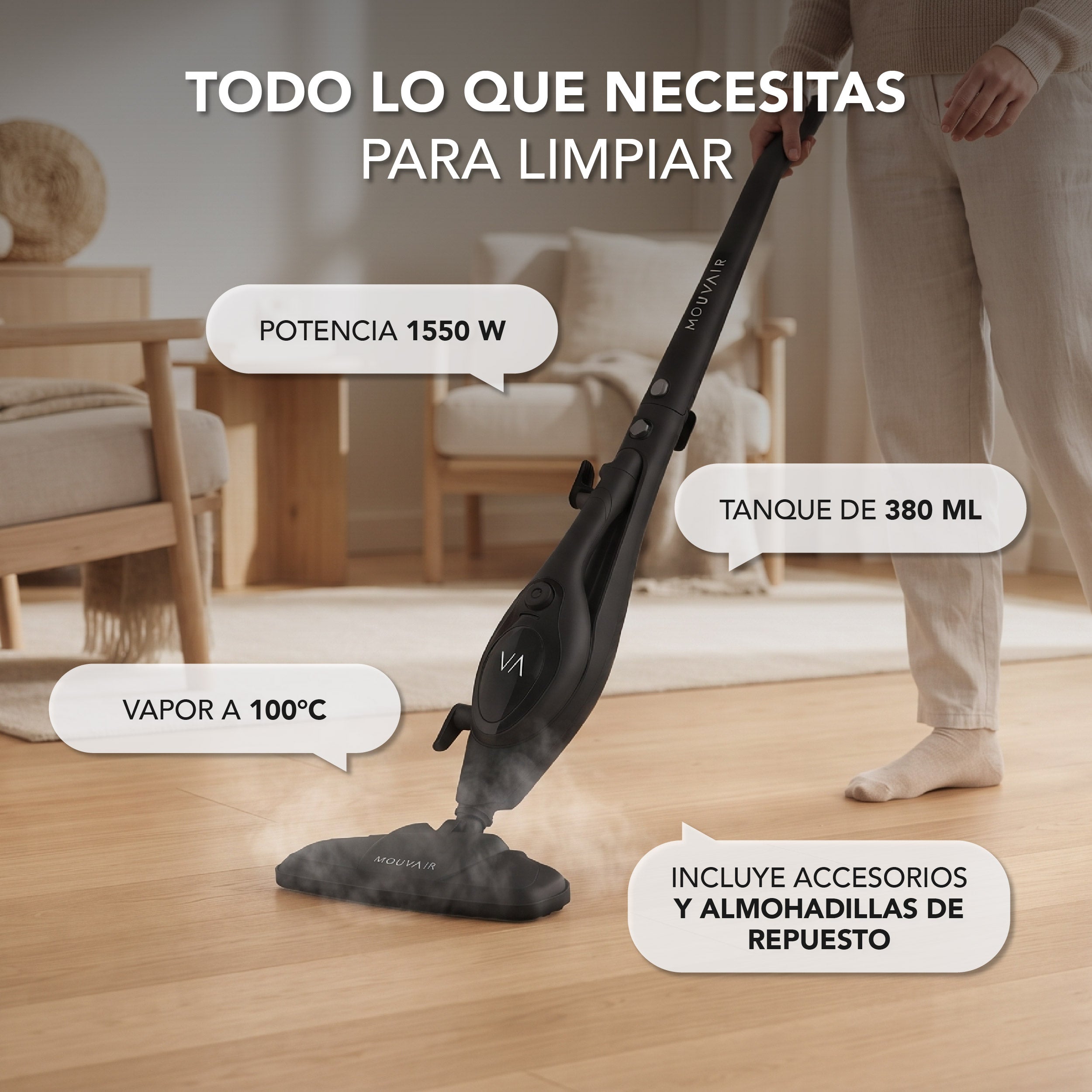 Mopa a vapor 8 en 1 Mouvair Steam