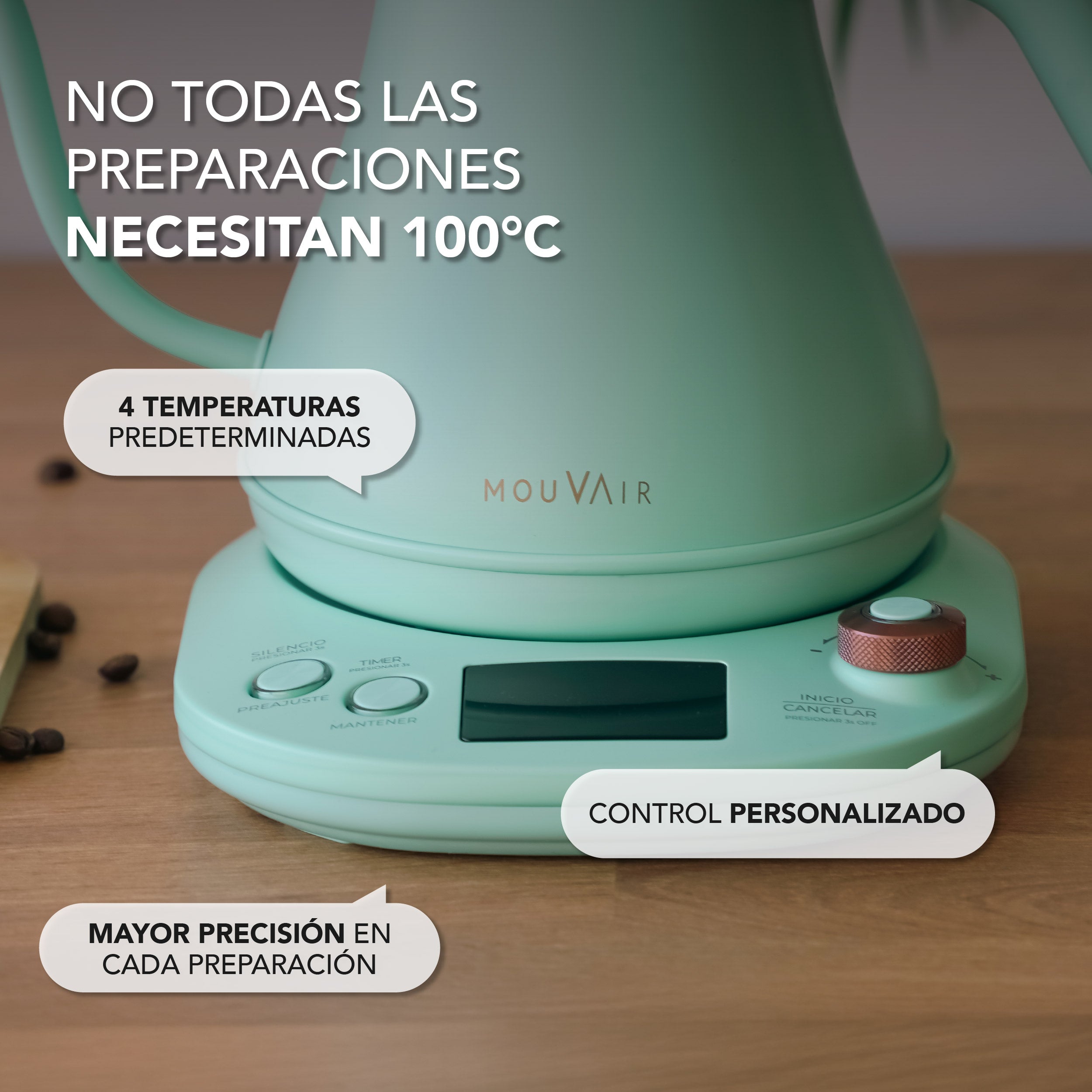 Hervidor Eléctrico Inteligente Cuello Cisne Mouvair Swan